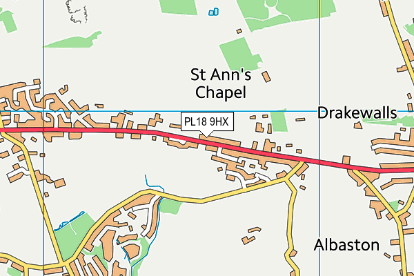 PL18 9HX map - OS VectorMap District (Ordnance Survey)