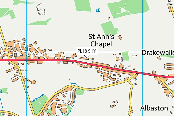 PL18 9HY map - OS VectorMap District (Ordnance Survey)