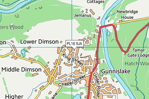 PL18 9JA map - OS VectorMap District (Ordnance Survey)