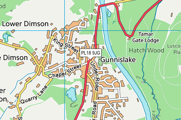 PL18 9JG map - OS VectorMap District (Ordnance Survey)