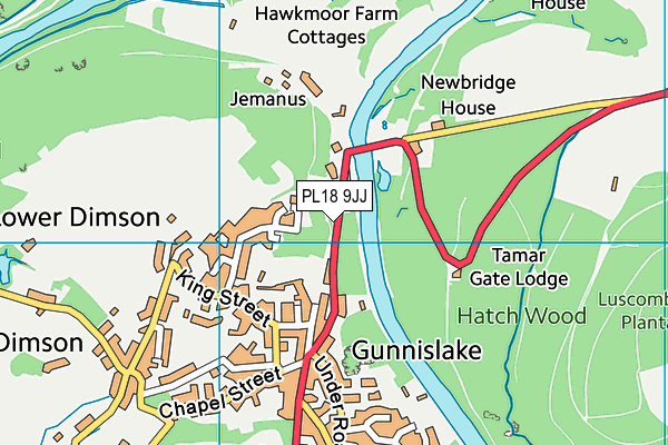 PL18 9JJ map - OS VectorMap District (Ordnance Survey)