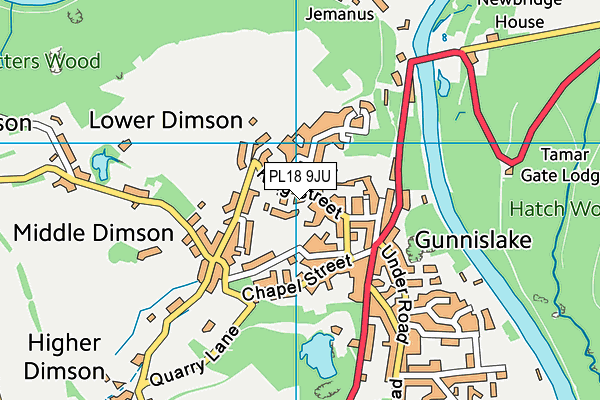 PL18 9JU map - OS VectorMap District (Ordnance Survey)