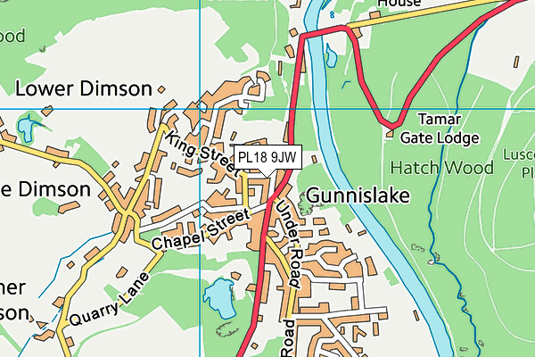 PL18 9JW map - OS VectorMap District (Ordnance Survey)