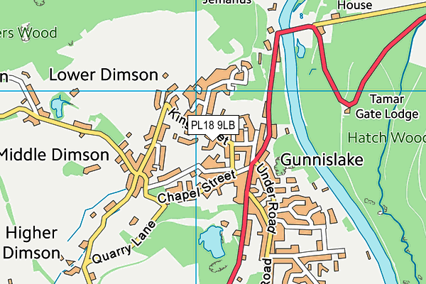 PL18 9LB map - OS VectorMap District (Ordnance Survey)