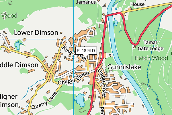 PL18 9LD map - OS VectorMap District (Ordnance Survey)