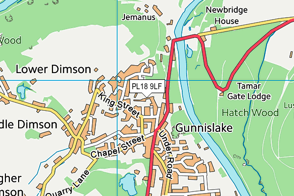 PL18 9LF map - OS VectorMap District (Ordnance Survey)