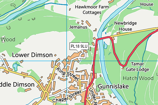 PL18 9LU map - OS VectorMap District (Ordnance Survey)