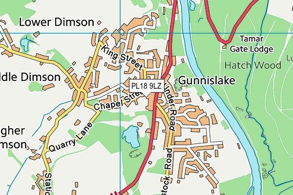 PL18 9LZ map - OS VectorMap District (Ordnance Survey)