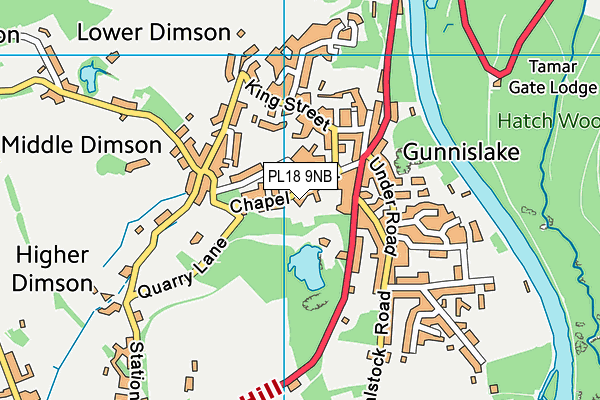 PL18 9NB map - OS VectorMap District (Ordnance Survey)