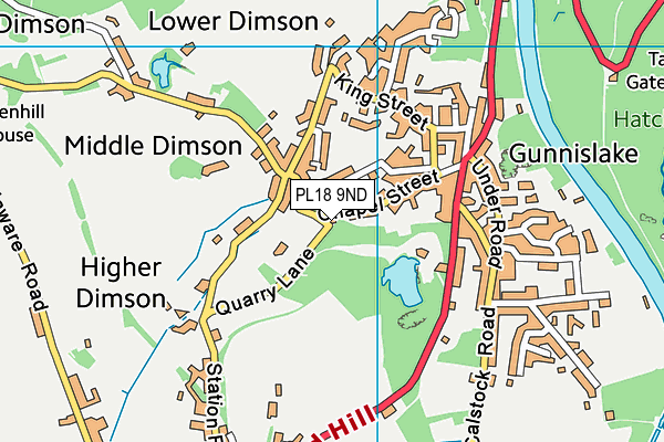 PL18 9ND map - OS VectorMap District (Ordnance Survey)