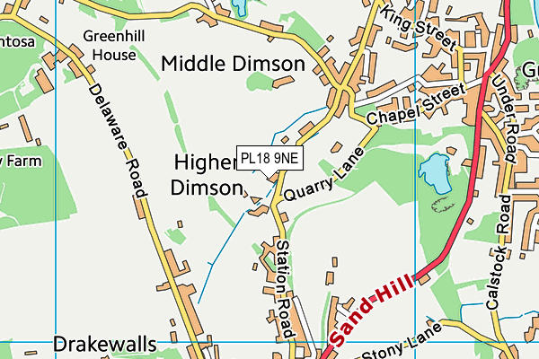 PL18 9NE map - OS VectorMap District (Ordnance Survey)