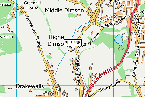 PL18 9NF map - OS VectorMap District (Ordnance Survey)