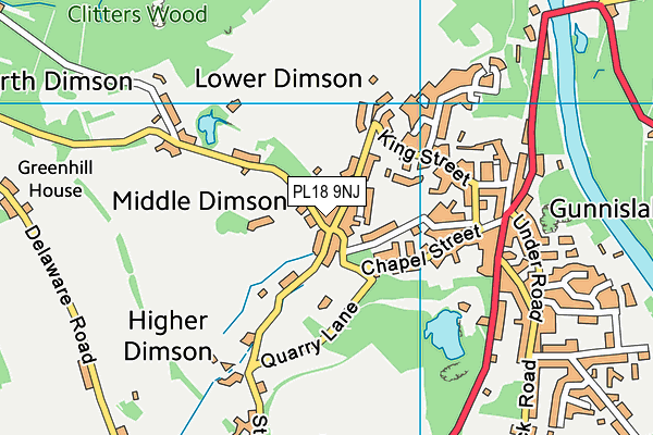 PL18 9NJ map - OS VectorMap District (Ordnance Survey)