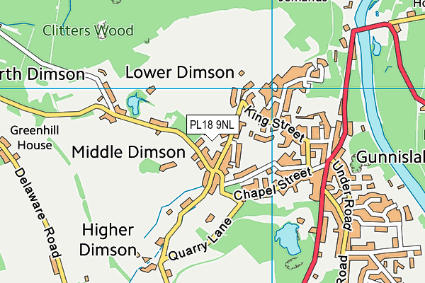 PL18 9NL map - OS VectorMap District (Ordnance Survey)