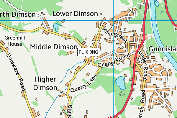 PL18 9NQ map - OS VectorMap District (Ordnance Survey)