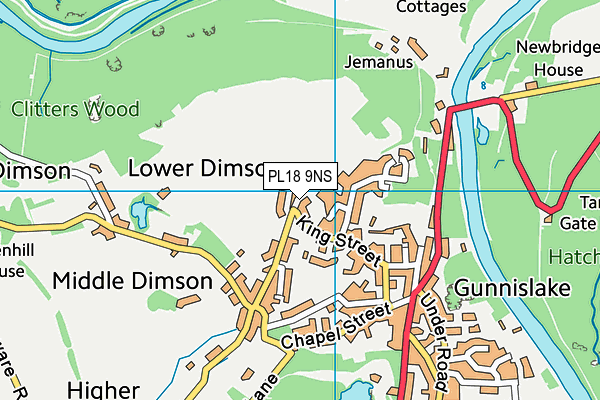 PL18 9NS map - OS VectorMap District (Ordnance Survey)