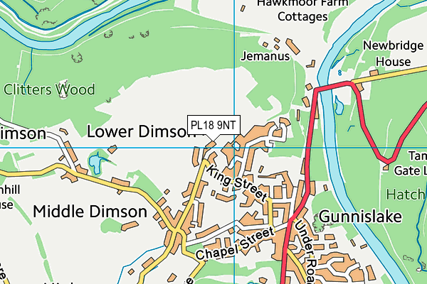 PL18 9NT map - OS VectorMap District (Ordnance Survey)