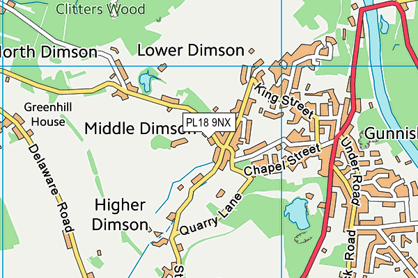 PL18 9NX map - OS VectorMap District (Ordnance Survey)