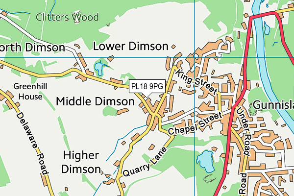 PL18 9PG map - OS VectorMap District (Ordnance Survey)