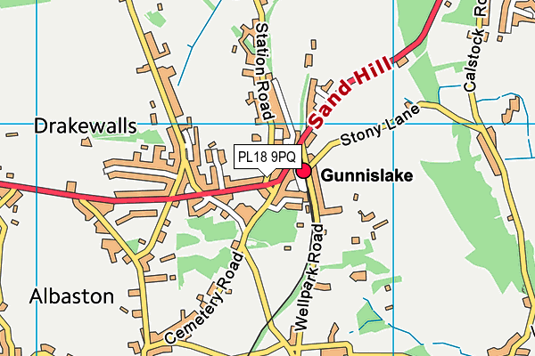 PL18 9PQ map - OS VectorMap District (Ordnance Survey)