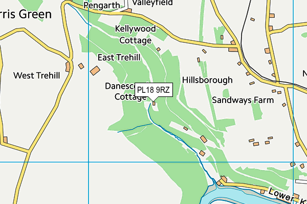 PL18 9RZ map - OS VectorMap District (Ordnance Survey)