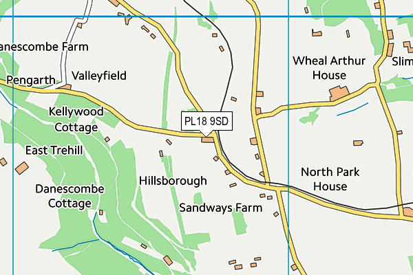 Butts Meadow map (PL18 9SD) - OS VectorMap District (Ordnance Survey)