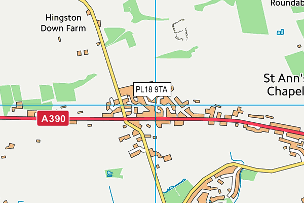 PL18 9TA map - OS VectorMap District (Ordnance Survey)