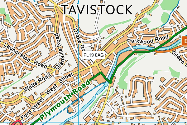 PL19 0AG map - OS VectorMap District (Ordnance Survey)