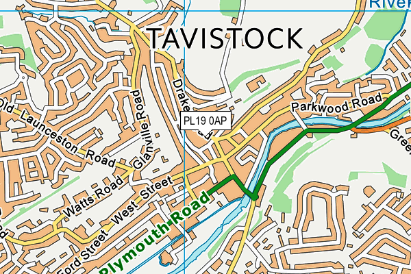 PL19 0AP map - OS VectorMap District (Ordnance Survey)