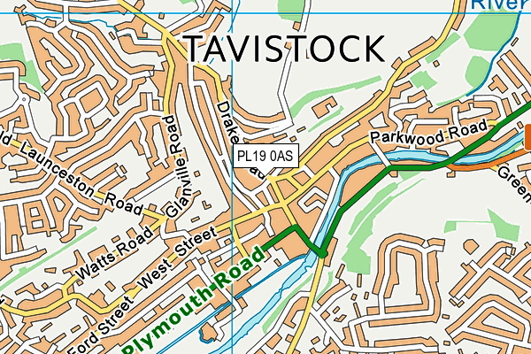 PL19 0AS map - OS VectorMap District (Ordnance Survey)