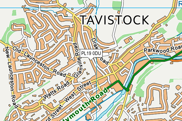 PL19 0DU map - OS VectorMap District (Ordnance Survey)