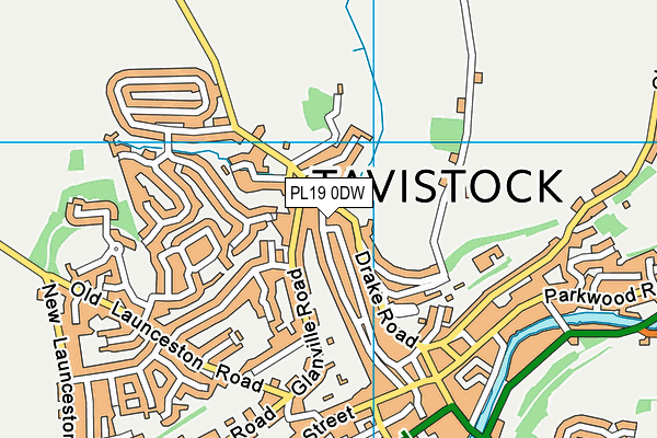 PL19 0DW map - OS VectorMap District (Ordnance Survey)