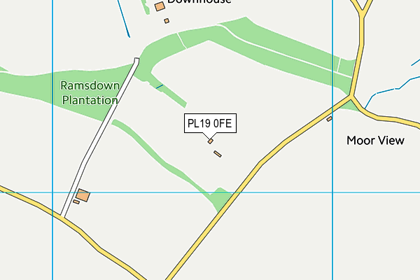 PL19 0FE map - OS VectorMap District (Ordnance Survey)