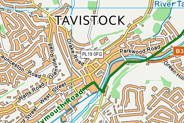 PL19 0FG map - OS VectorMap District (Ordnance Survey)