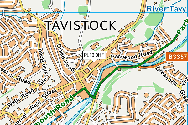 PL19 0HF map - OS VectorMap District (Ordnance Survey)