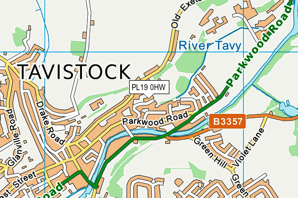 PL19 0HW map - OS VectorMap District (Ordnance Survey)