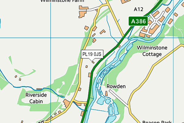 PL19 0JS map - OS VectorMap District (Ordnance Survey)