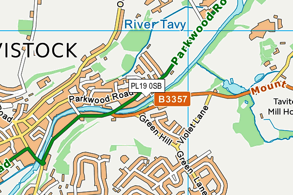 PL19 0SB map - OS VectorMap District (Ordnance Survey)