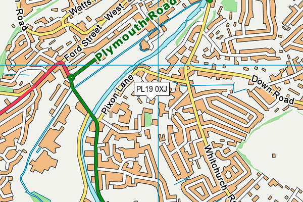 PL19 0XJ map - OS VectorMap District (Ordnance Survey)