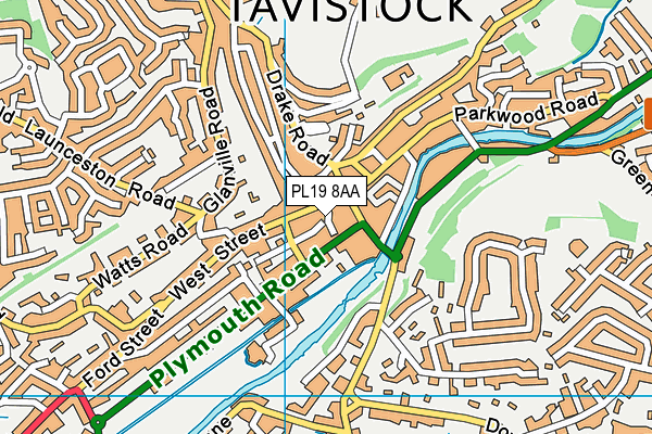 PL19 8AA map - OS VectorMap District (Ordnance Survey)