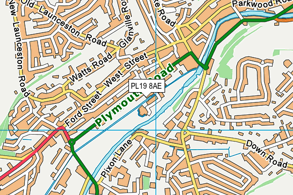 PL19 8AE map - OS VectorMap District (Ordnance Survey)