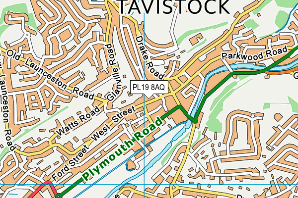 PL19 8AQ map - OS VectorMap District (Ordnance Survey)