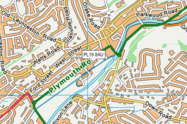 PL19 8AU map - OS VectorMap District (Ordnance Survey)