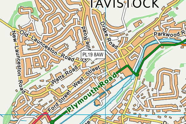 PL19 8AW map - OS VectorMap District (Ordnance Survey)