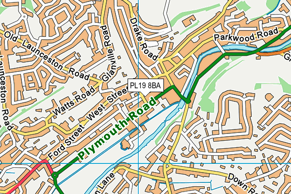 PL19 8BA map - OS VectorMap District (Ordnance Survey)