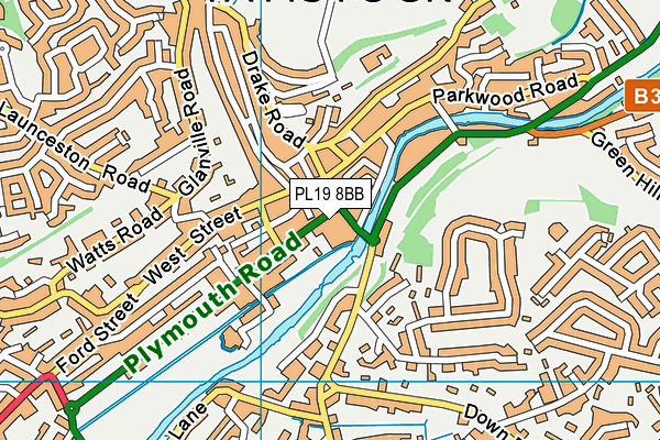 PL19 8BB map - OS VectorMap District (Ordnance Survey)