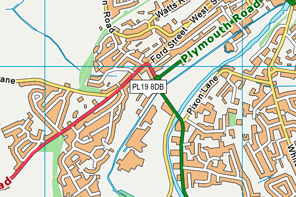 PL19 8DB map - OS VectorMap District (Ordnance Survey)