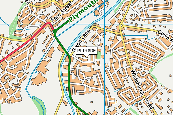 PL19 8DE map - OS VectorMap District (Ordnance Survey)