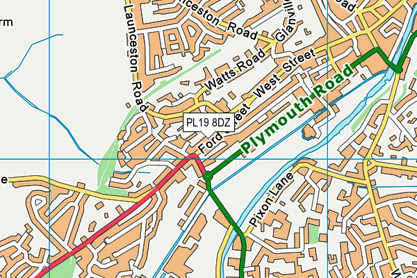 PL19 8DZ map - OS VectorMap District (Ordnance Survey)