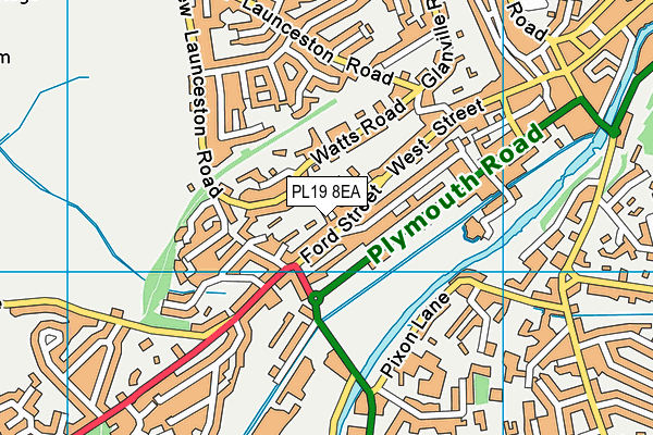 PL19 8EA map - OS VectorMap District (Ordnance Survey)